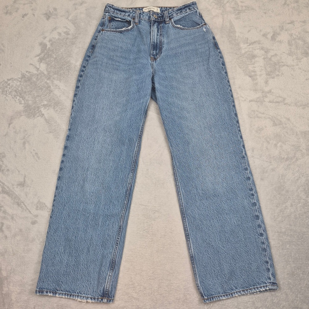 Abercrombie 2 S The Loose Curve Love High Rise Jeans 26 Petite Short Wide Leg